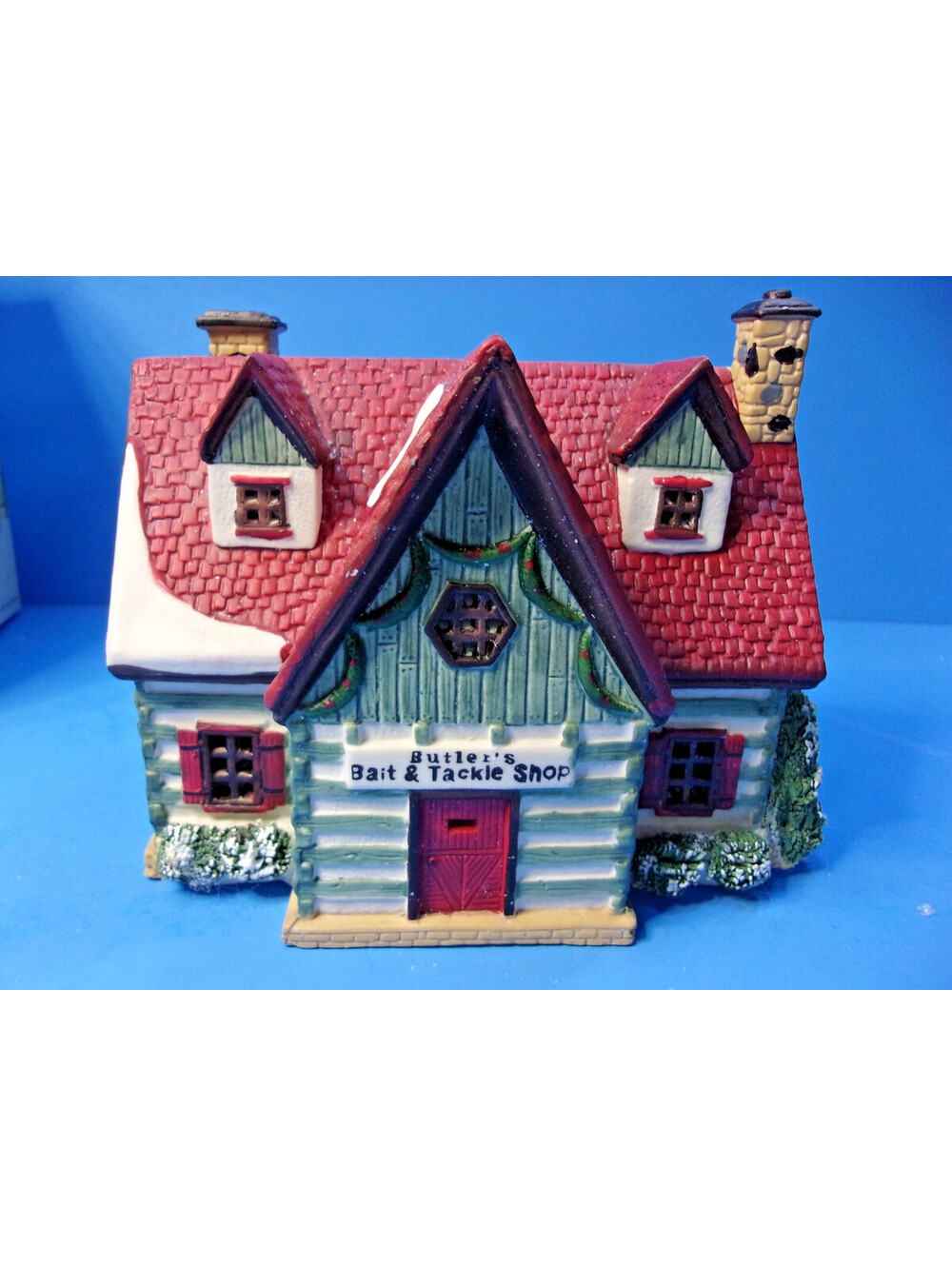 Lemax Dickensvale 1995 Lighted House #55178 Butler's Bait & Tackle Shop & Cord - Picture 2 of 11